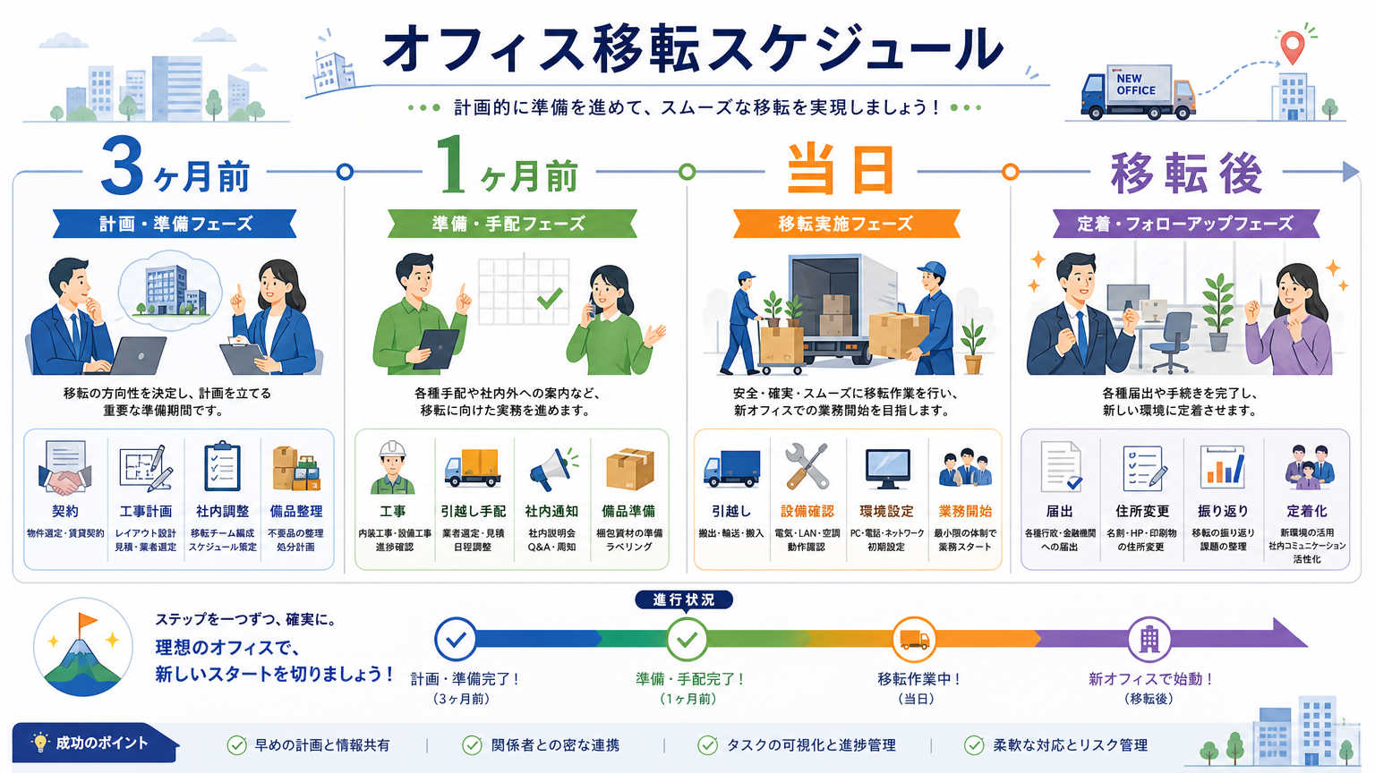 船橋・柏エリアのオフィス移転スケジュール例