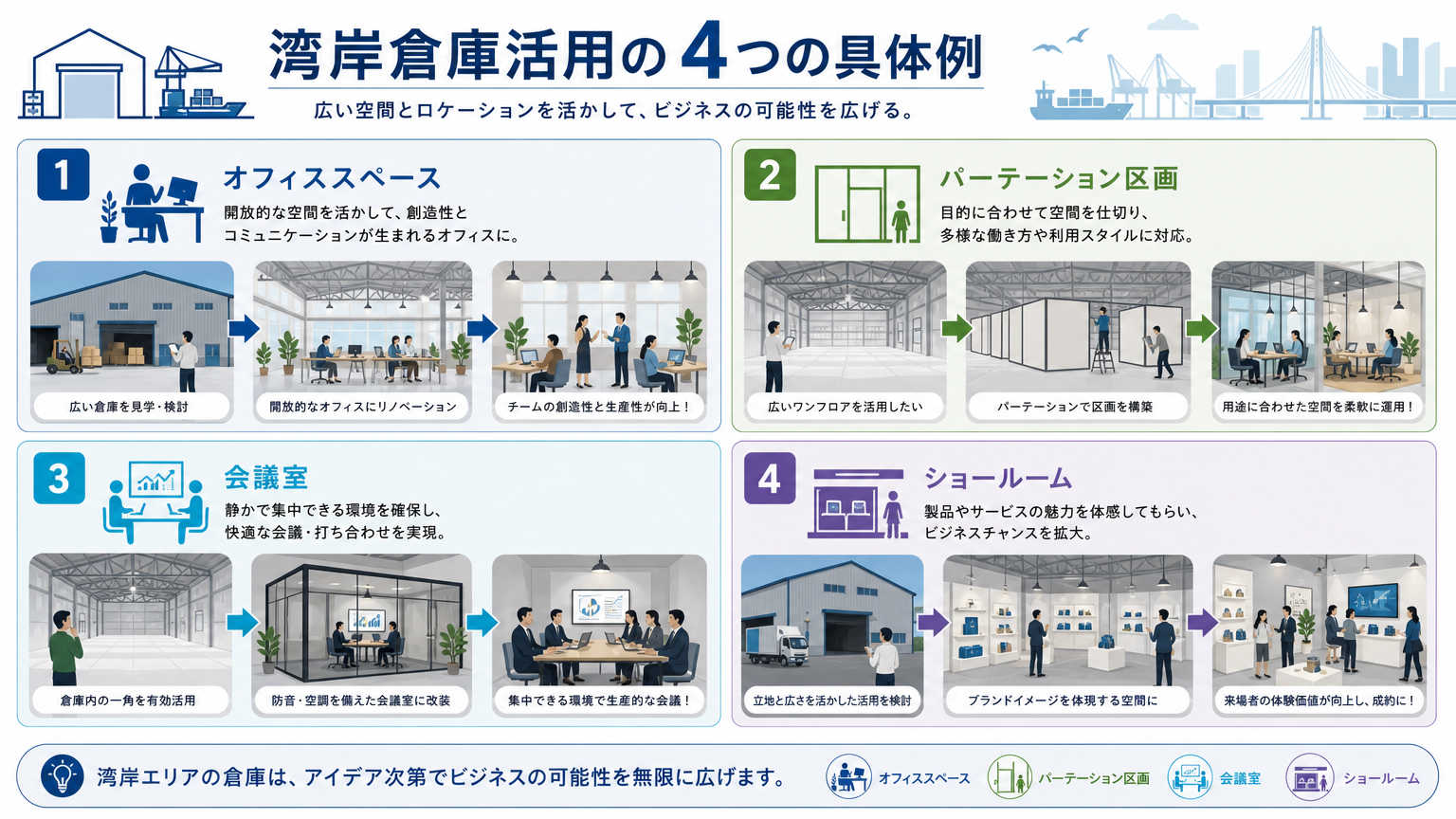 湾岸倉庫を活用した具体的な事例