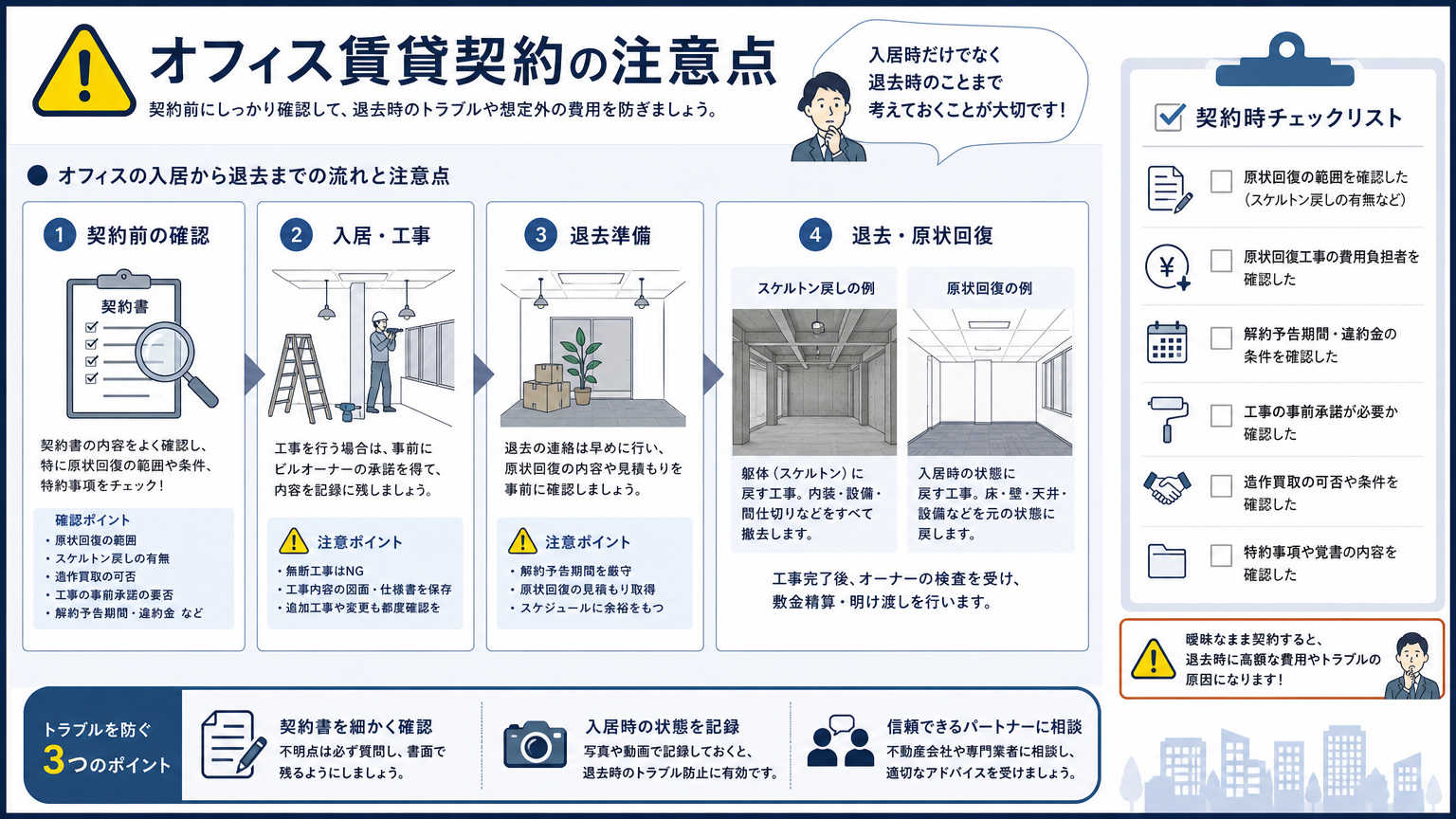 千葉でオフィス賃貸契約を結ぶ際の注意点